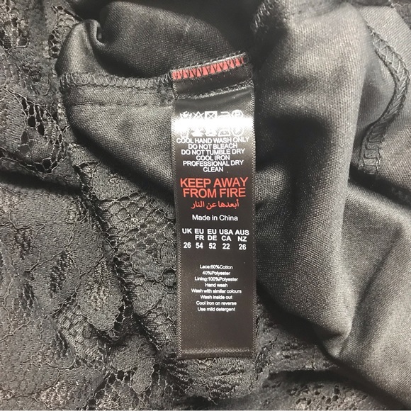 Boohoo Plus Lace Midi Dress US Size 22 Black Longsleeve Women Occasion Party New - Picture 7 of 13